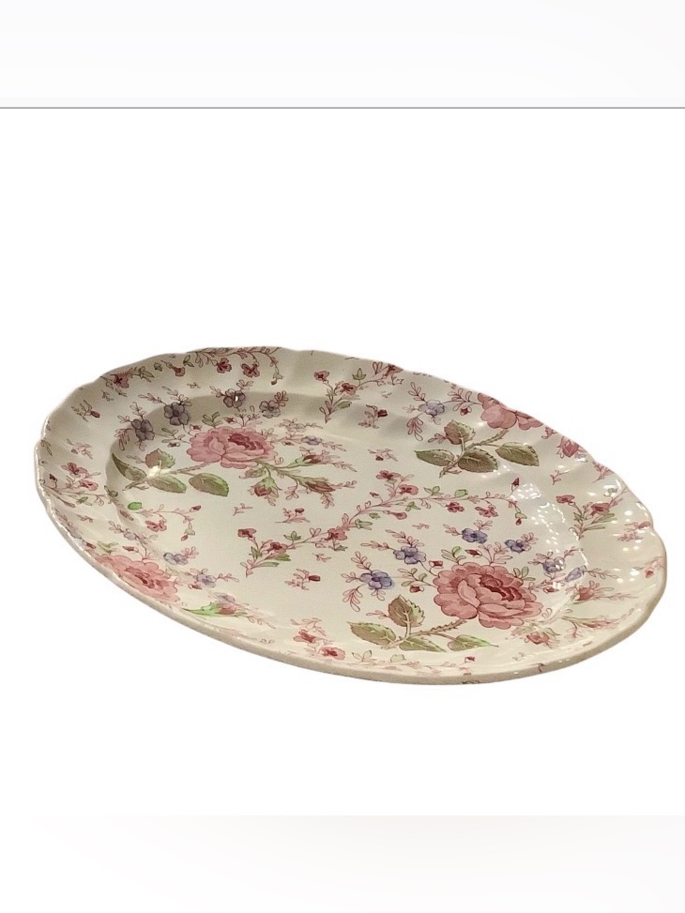 Vintage Johnson Brothers Rose Chintz 12” Platter